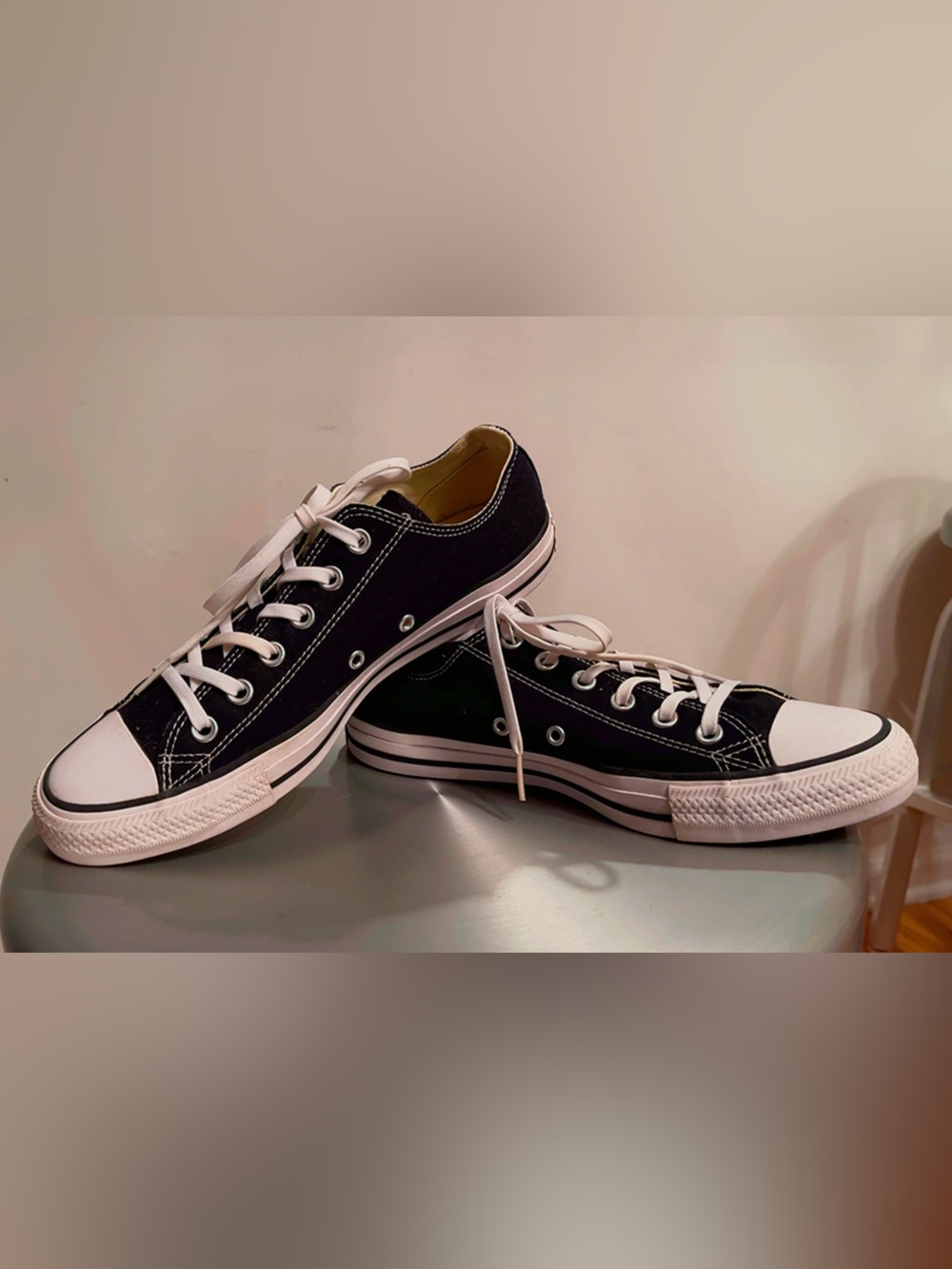 Converse Chuck Taylor All Star Low Top Black Canvas Sneakers Unisex Sz M 7 / W 9 - Picture 5 of 6